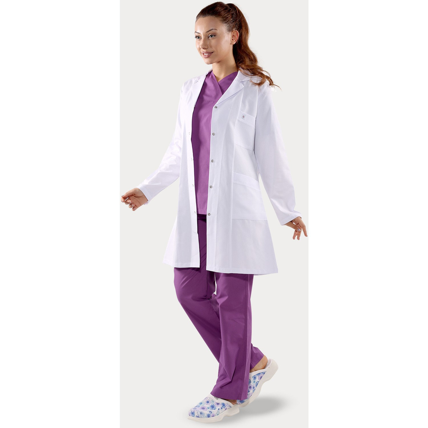 Prodexy Klasik Yaka Orta Boy Kadın Önlük Doktor Önlüğü Hemşire Önlüğü Öğretmen Eczacı Önlüğü